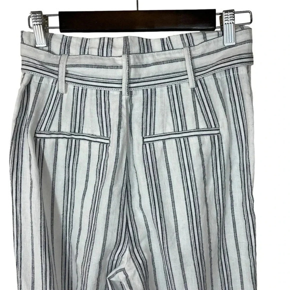Madewell Baltic Stripe Linen Cotton Blend Paperbag Pants - Picture 9 of 13